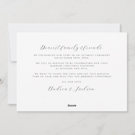 Vrolijk en getrouwd Retro Swirl Foto Vakantie Kaar Feestdagenkaart (Achterkant)