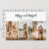 Vrolijk en getrouwd script kerst paar foto feestdagenkaart (Voorkant / Achterkant)