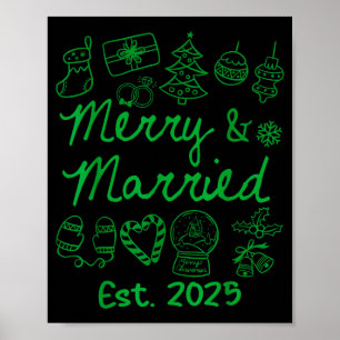 Vrolijk en getrouwd sinds 2025 Kerstmis koppels ma Poster