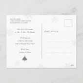 Vrolijk en getrouwd Snowflake Blue Photo Collage Feestdagenkaart (Achterkant)