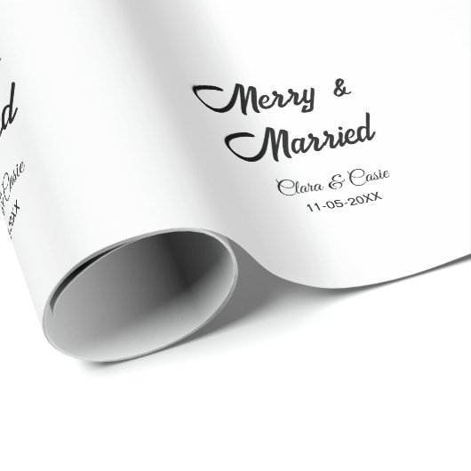 Vrolijk en getrouwd stel toevoegen Naam datum vaka Cadeaupapier (Rol Hoek)