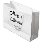 Vrolijk en getrouwd stel toevoegen Naam datum vaka Groot Cadeauzakje (Voorkant Gekanteld)