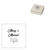 Vrolijk en getrouwd stel toevoegen Naam datum vaka Rubberstempel (Gestempeld)