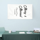 Vrolijk en getrouwd stel toevoegen Naam datum vaka Spandoek (Beurs)