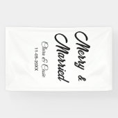 Vrolijk en getrouwd stel toevoegen Naam datum vaka Spandoek (Horizontaal)