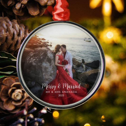 Vrolijk en getrouwd Tijdloos & Classic Passen getr Metalen Ornament