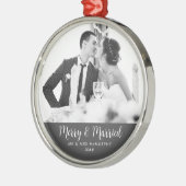 Vrolijk en getrouwd  & tijdloze Passen getrouwd Metalen Ornament (Links)