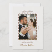 Vrolijk en getrouwd voor de eerste kerst feestdagenkaart (Voorkant)