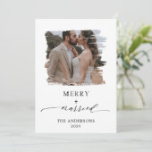 Vrolijk en getrouwde bruiloft bedankkaart (Staand voorkant)