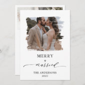 Vrolijk en getrouwde bruiloft bedankkaart (Voorkant / Achterkant)