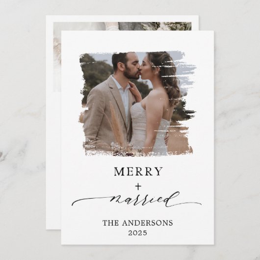 Vrolijk en getrouwde bruiloft bedankkaart (Voorkant / Achterkant)