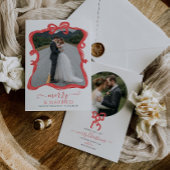 Vrolijk en getrouwde bruiloft kerst Kaart