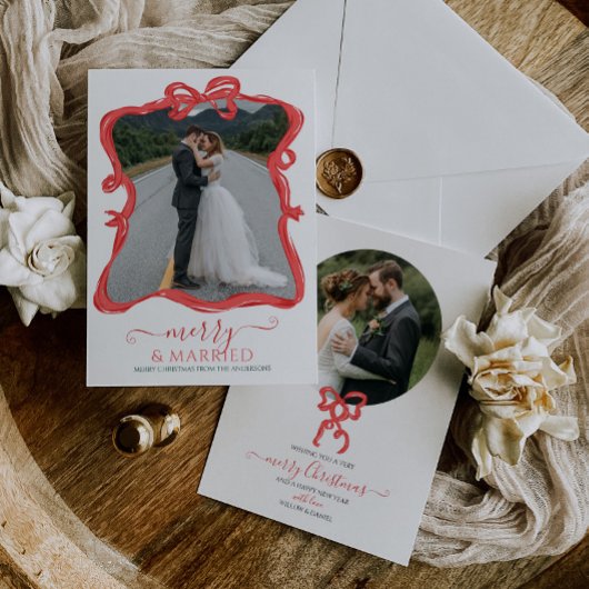 Vrolijk en getrouwde bruiloft kerst Kaart