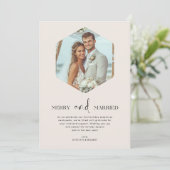 Vrolijk en getrouwde Pas getrouwd Christmas Polygo Feestdagenkaart (Staand voorkant)