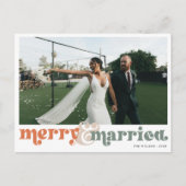 Vrolijk en getrouwde Pas getrouwd Foto Kerst Feestdagenkaart (Voorkant)