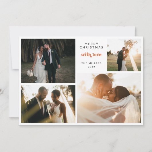 Vrolijk en getrouwde Pas getrouwd Foto Kerst Feestdagenkaart (Achterkant)