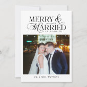 Vrolijk en getrouwde Passen getrouwd Foto Eerste K Feestdagenkaart (Voorkant)