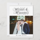 Vrolijk en getrouwde Passen getrouwd Foto Eerste K Feestdagenkaart (Voorkant)