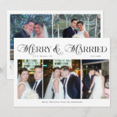 Vrolijk en getrouwde Passen getrouwd Foto Eerste K Feestdagenkaart (Voorkant / Achterkant)