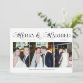 Vrolijk en getrouwde Passen getrouwd Foto Eerste K Feestdagenkaart (Staand voorkant)