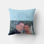 Vrolijk en getrouwde Passen getrouwd Foto Eerste K Kussen (Achterkant)