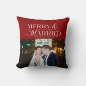 Vrolijk en getrouwde Passen getrouwd Foto Eerste K Kussen (Voorkant)