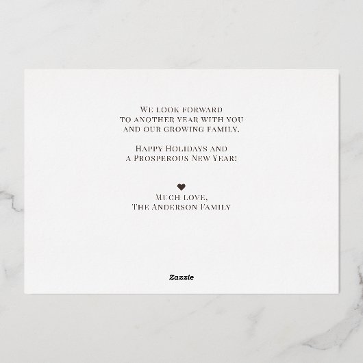 Vrolijk en helder 2-foto Gold Foil Vakantie Kaart (Achterkant)