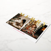 Vrolijk en helder 2-foto Gold Foil Vakantie Kaart (Gedraaid)