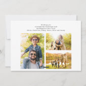 Vrolijk en helder 4 foto's modern kerstrood feestdagenkaart (Achterkant)