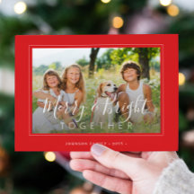 Vrolijk en helder 4 foto's modern kerstrood