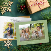 Vrolijk en helder 4 foto's moderne kerststal feestdagenkaart