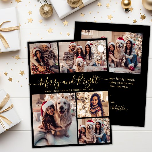 Vrolijk en helder 5 Fotocollage Kerstmis Feestdagenkaart