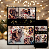 Vrolijk en helder 5 Fotocollage Kerstmis Feestdagenkaart