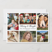 Vrolijk en helder 6 foto collage kerst feestdagenkaart (Voorkant)