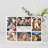 Vrolijk en helder 6 foto collage kerst feestdagenkaart (Staand voorkant)