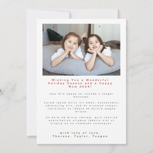 Vrolijk en helder 6 foto's Kleurrijke Fun Christma Feestdagenkaart (Achterkant)