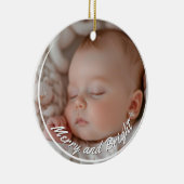 Vrolijk en helder aangepaste Baby-foto Keramisch Ornament (Rechts)