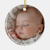 Vrolijk en helder aangepaste Baby-foto Keramisch Ornament (Voorkant)