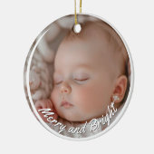 Vrolijk en helder aangepaste Baby-foto Keramisch Ornament (Links)