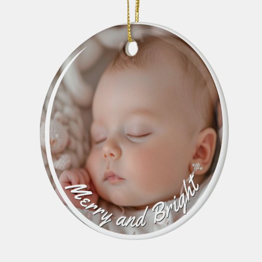 Vrolijk en helder aangepaste Baby-foto Keramisch Ornament (Links)