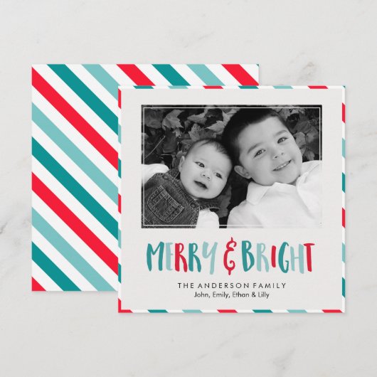 "Vrolijk en helder" aangepaste foto Feestdagenkaart (Voorkant / Achterkant)