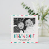 "Vrolijk en helder" aangepaste foto Feestdagenkaart (Staand voorkant)