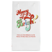 Vrolijk en helder aangepaste kerst klein cadeauzakje (Voorkant)