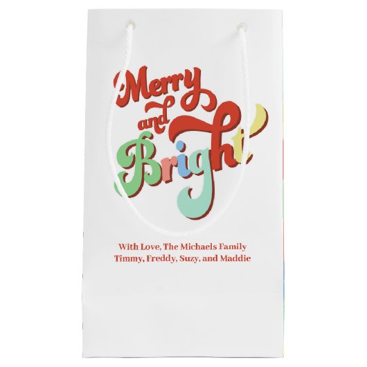 Vrolijk en helder aangepaste kerst klein cadeauzakje (Voorkant)