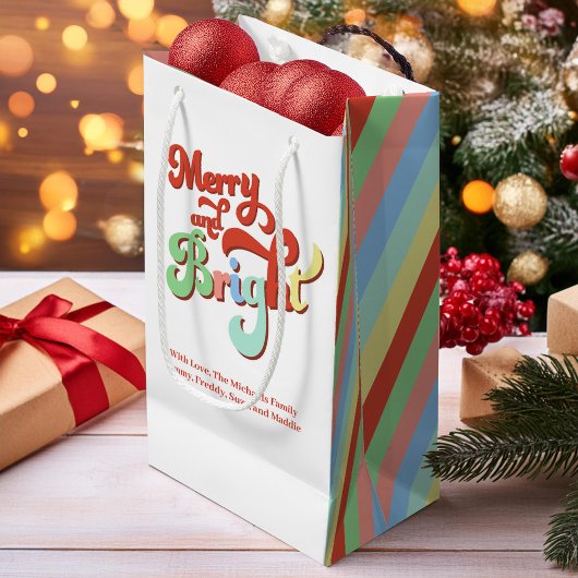 Vrolijk en helder aangepaste kerst klein cadeauzakje