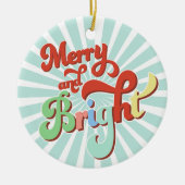 Vrolijk en helder aangepaste kerstfoto keramisch ornament (Voorkant)