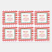 Vrolijk en helder aangepaste vakantie rood en roze inpakpapier vel (Voorkant 2)