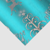 Vrolijk en helder Aqua Kerstmis Tissuepapier (Detail)
