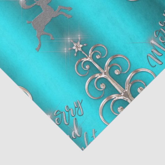 Vrolijk en helder Aqua Kerstmis Tissuepapier (Detail)