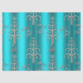 Vrolijk en helder Aqua Kerstmis Tissuepapier (Voorkant)